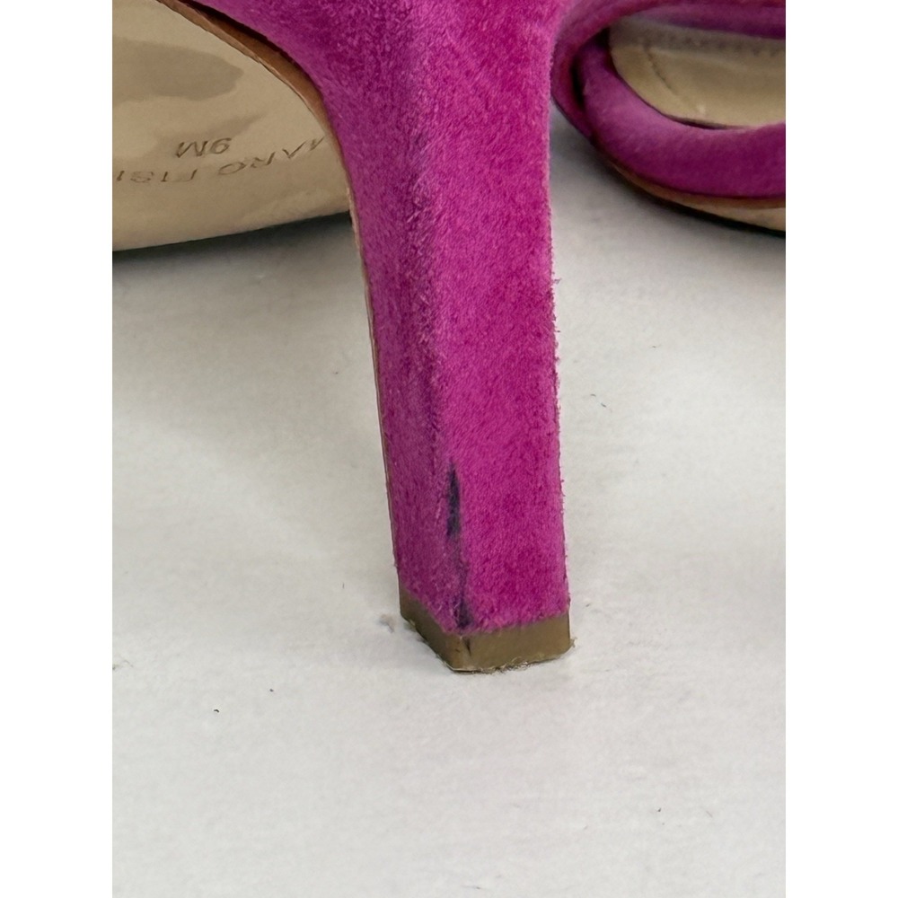 Marc Fisher Heels Fuchsia Pink Suede Open-Toe Sandals Stiletto Heel Sz 9 - Picture 4 of 9
